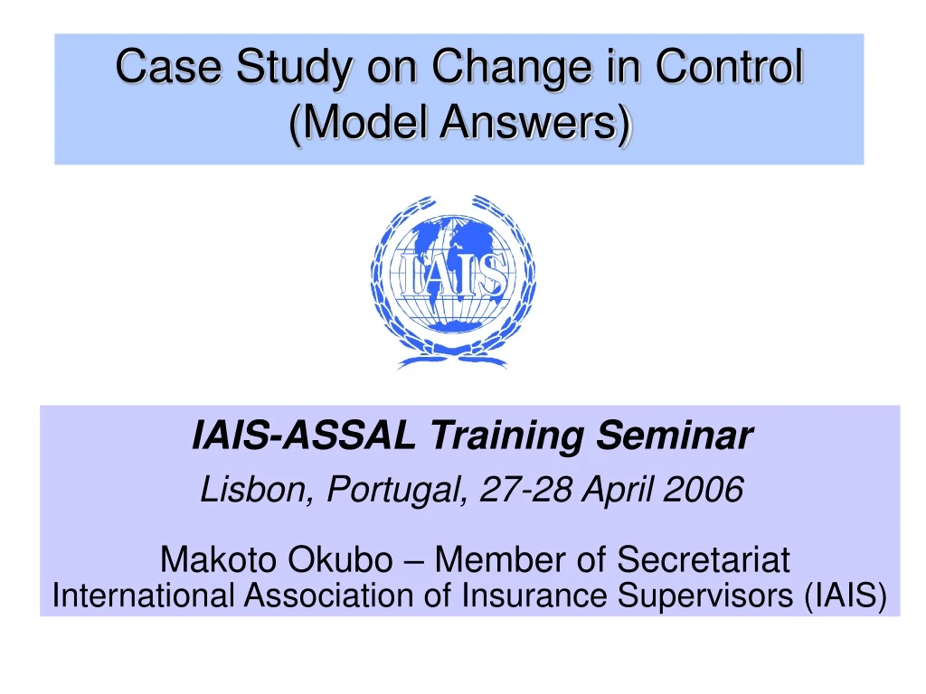 case study on change in control model answers