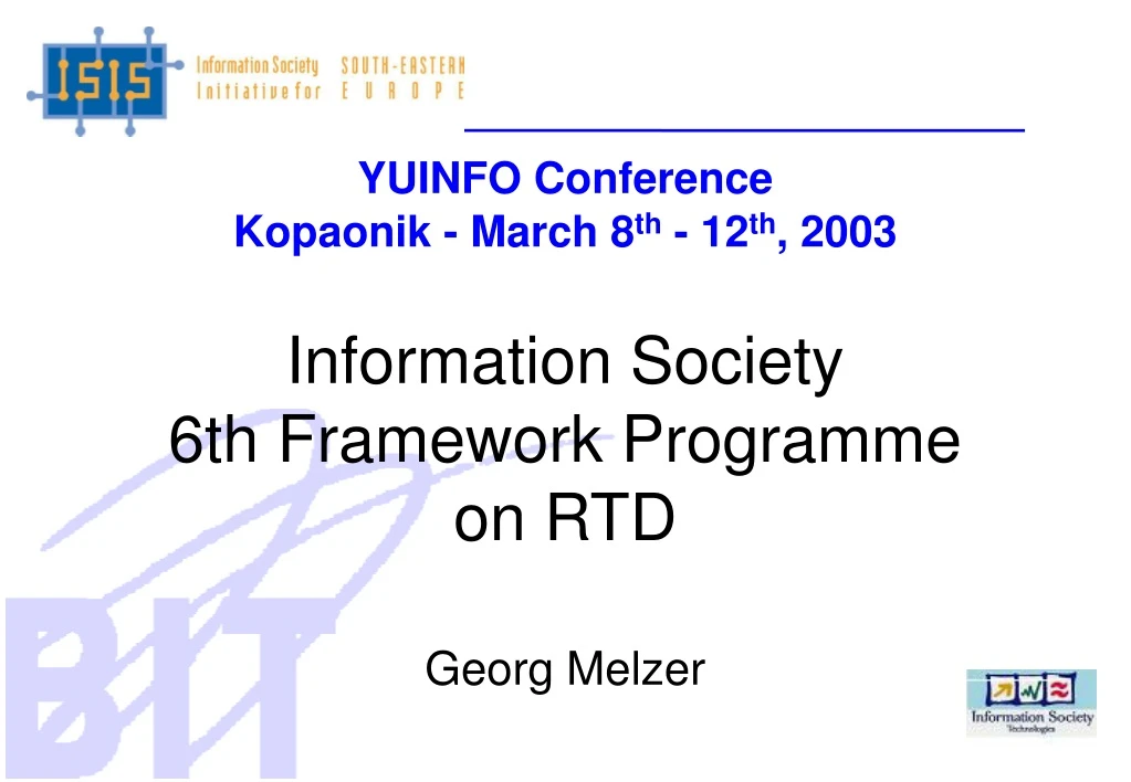 yuinfo conference kopaonik march 8 th 12 th 2003