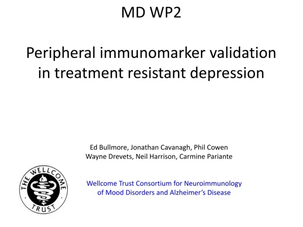 MD WP2 Peripheral immunomarker validation in treatment resistant depression