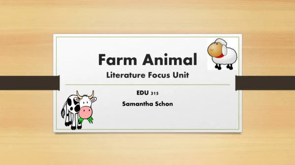 Farm Animal Literature Focus Unit