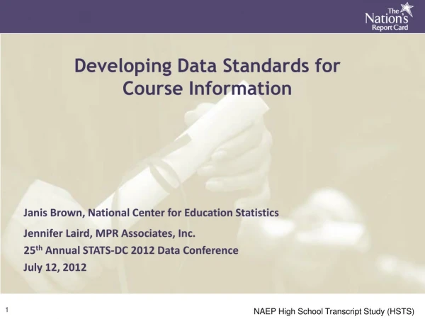 Developing Data Standards for Course Information