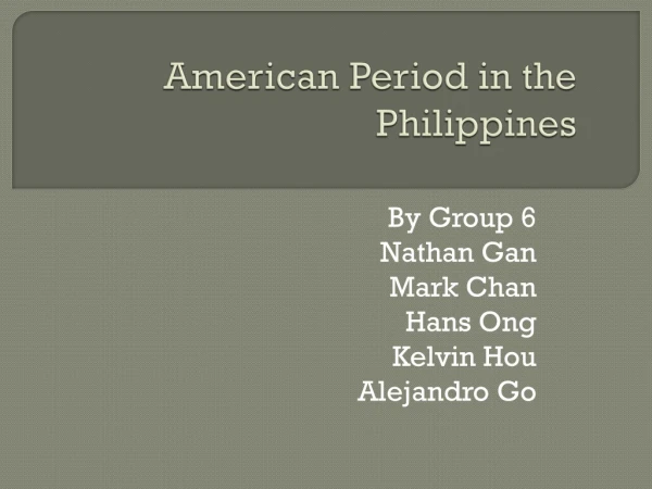 American Period in the Philippines