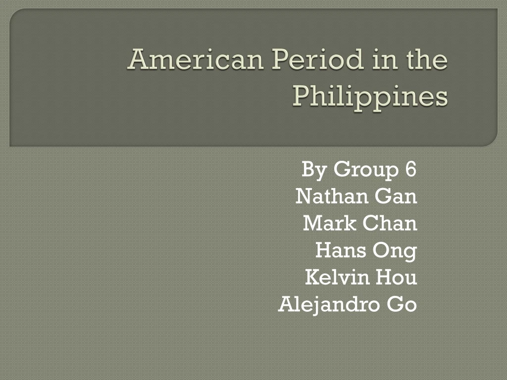 american period in the philippines