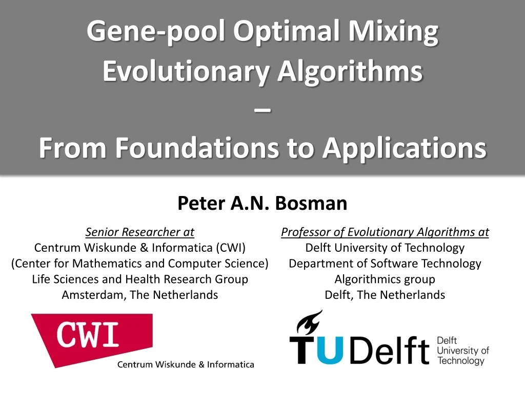 gene pool optimal mixing evolutionary algorithms from foundations to applications