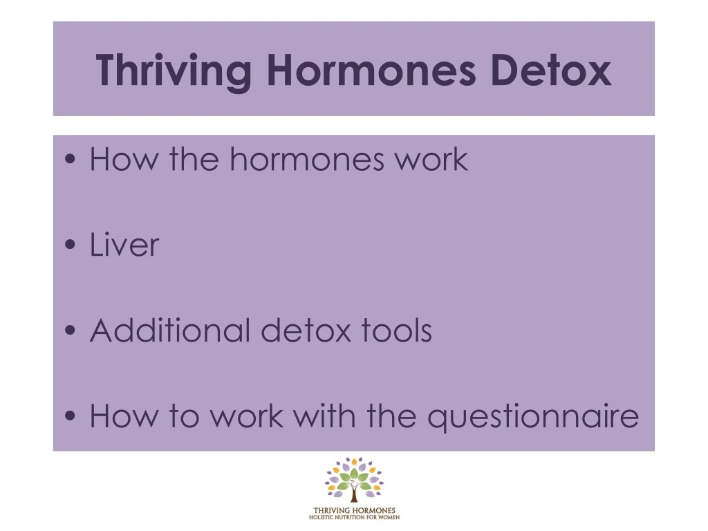 thriving hormones detox