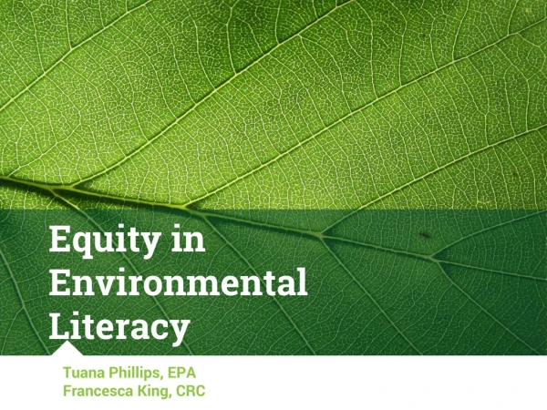 Equity in Environmental Literacy