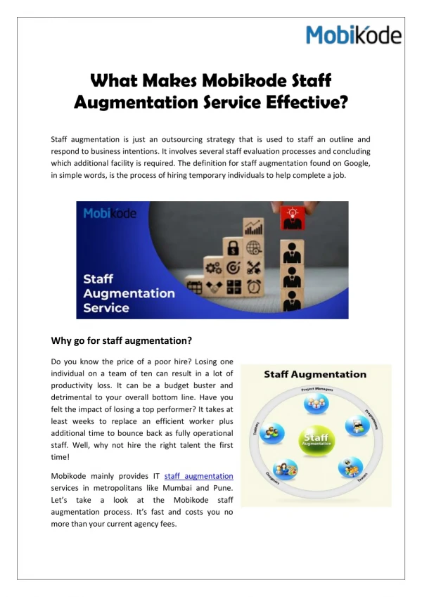 What Makes Mobikode Staff Augmentation Service Effective