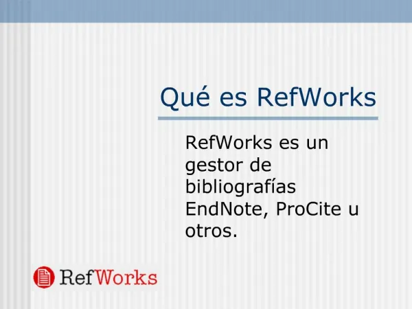 Qu es RefWorks