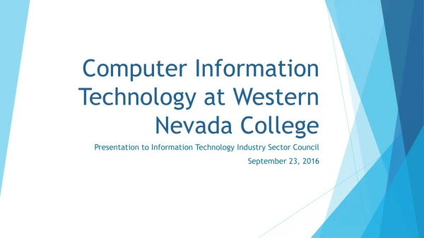 Computer Information Technology at Western Nevada College