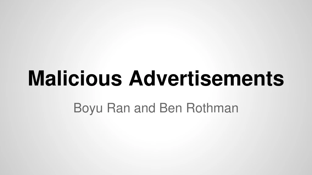 malicious advertisements