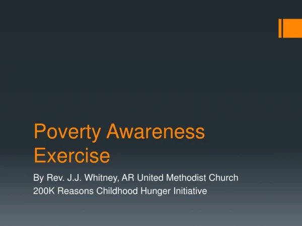 Poverty Awareness Exercise
