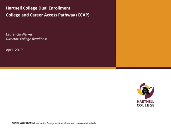 Hartnell College Dual Enrollment College and Career Access Pathway (CCAP)