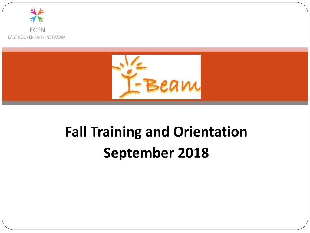fall training and orientation september 2018