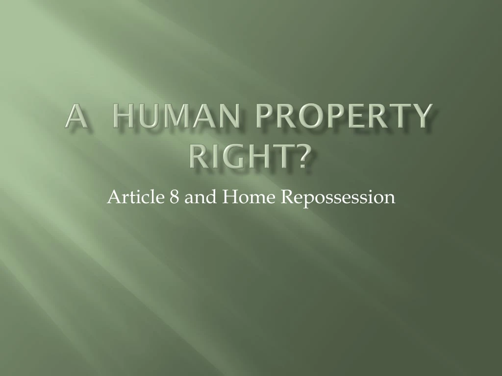 a human property right
