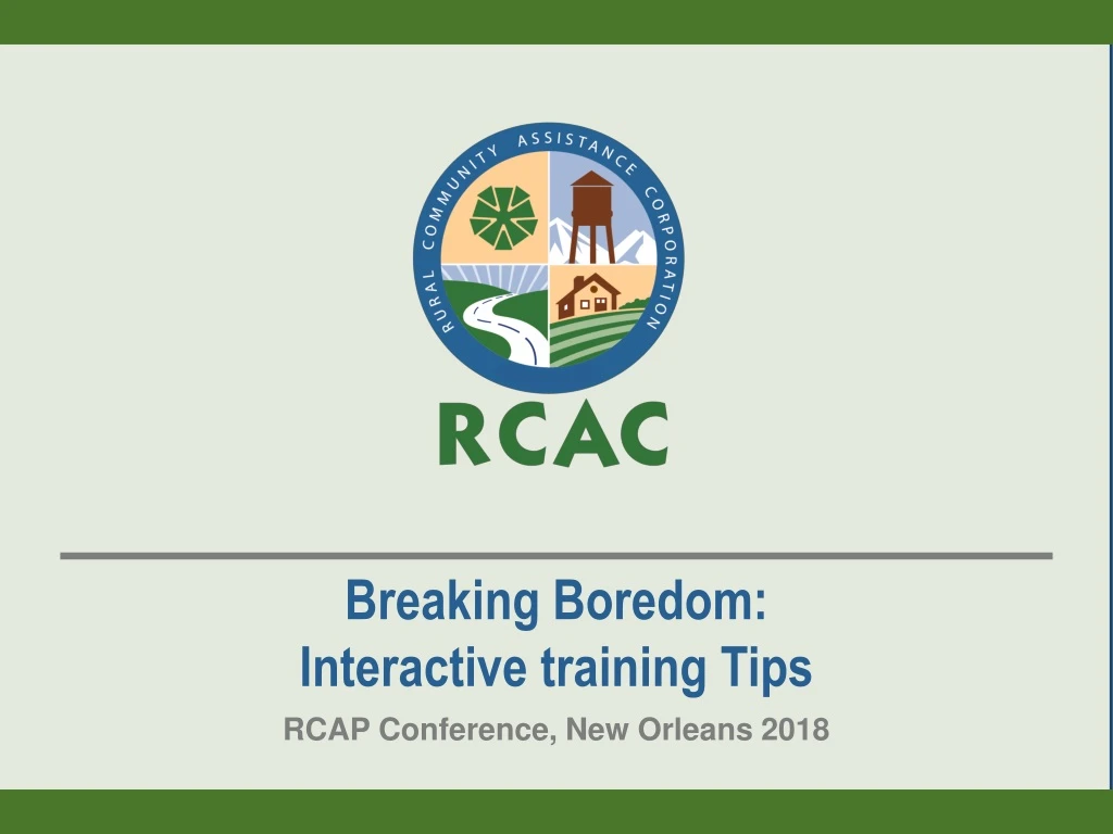 breaking boredom interactive training tips