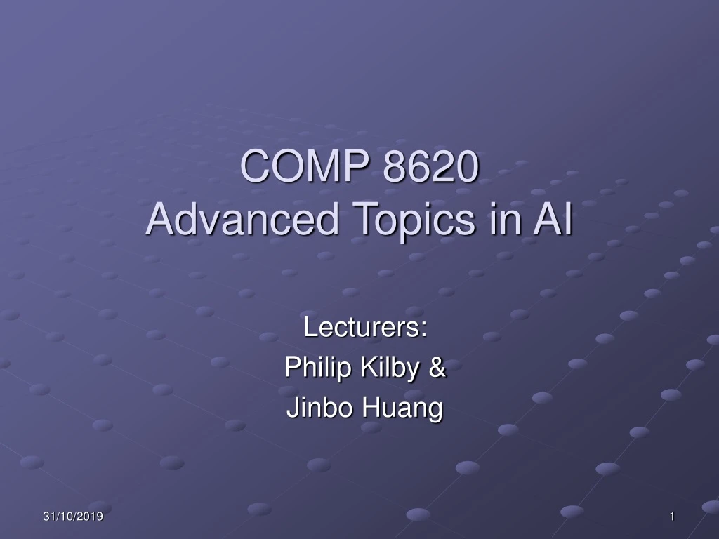 comp 8620 advanced topics in ai