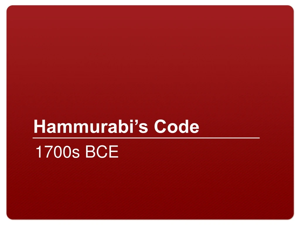 hammurabi s code