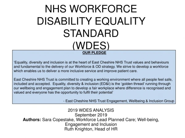NHS WORKFORCE DISABILITY EQUALITY STANDARD (WDES)