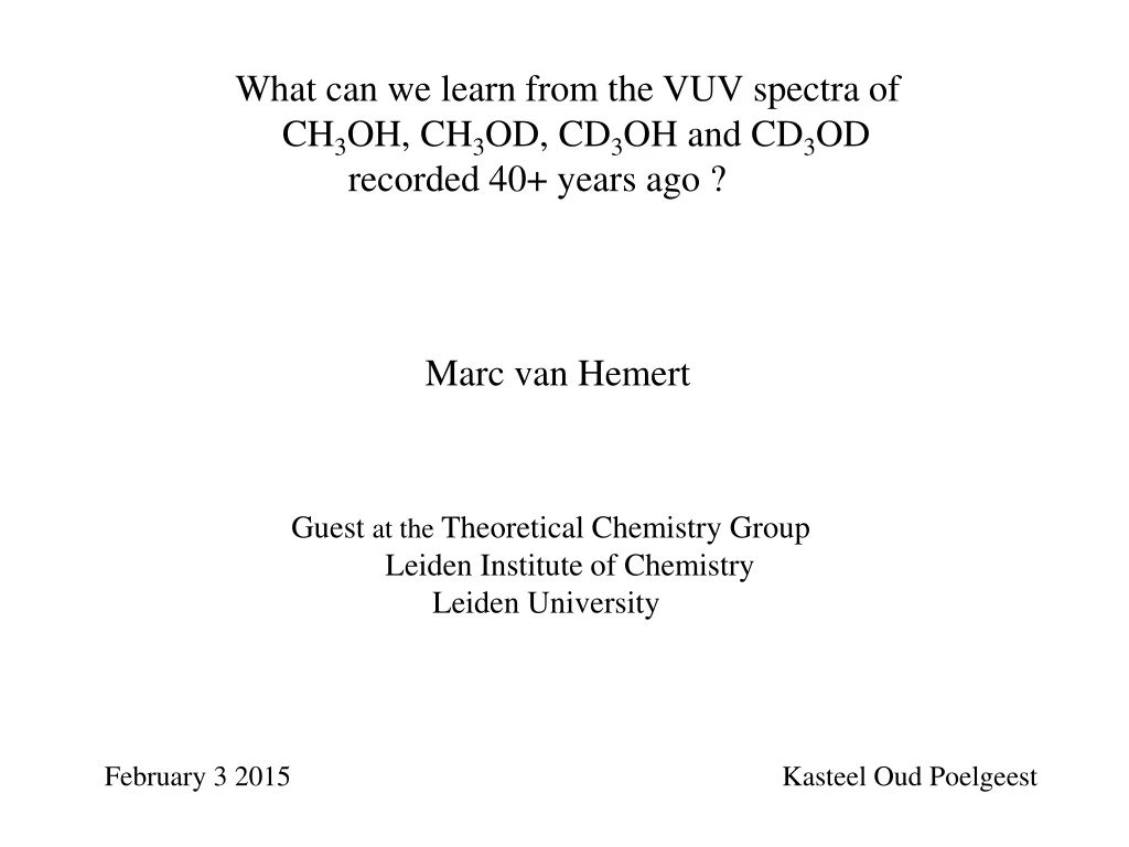 what can we learn from the vuv spectra