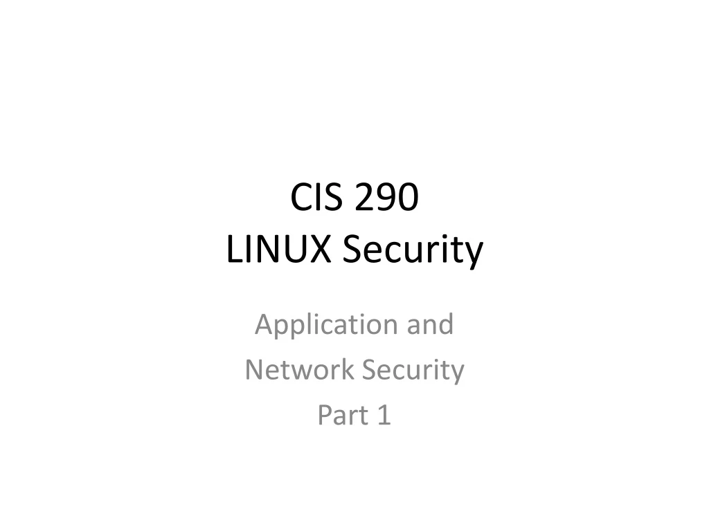 cis 290 linux security