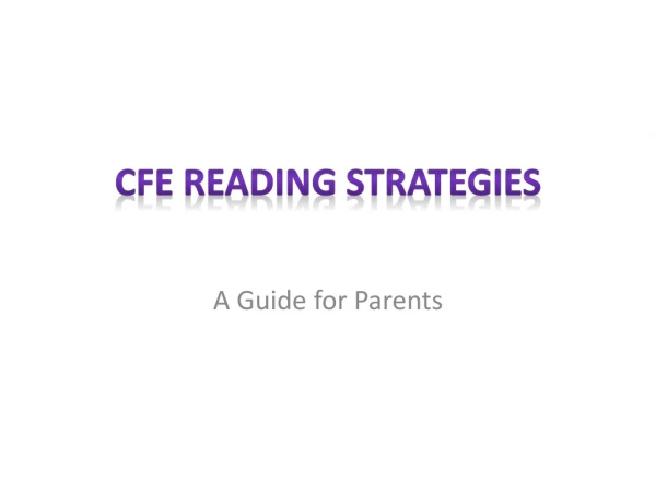 CfE Reading Strategies