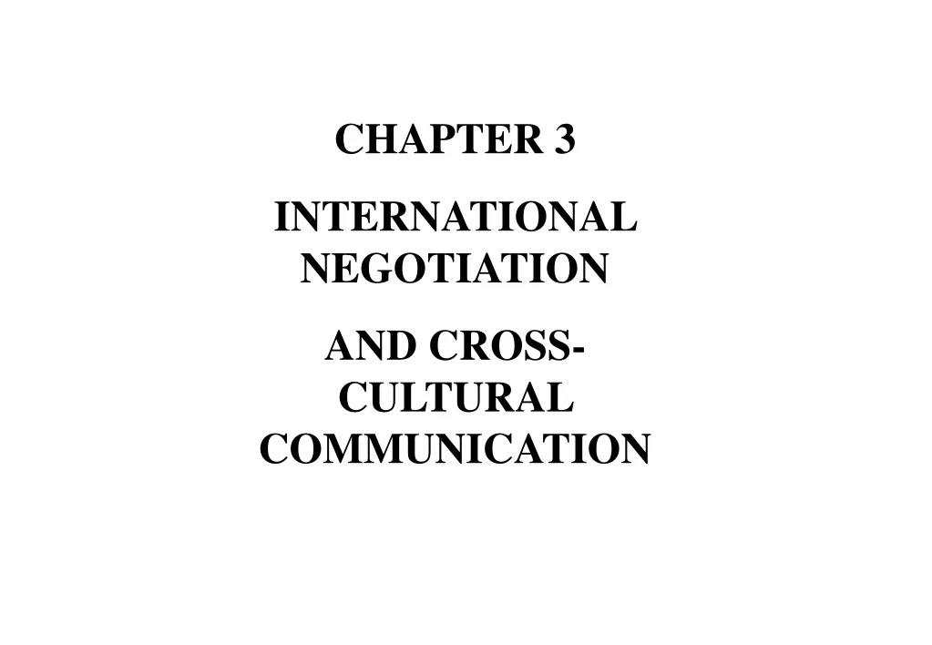 chapter 3 international negotiation and cross