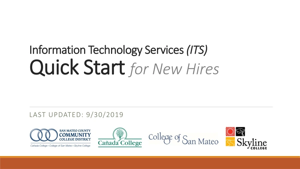 information technology services its quick start for new hires