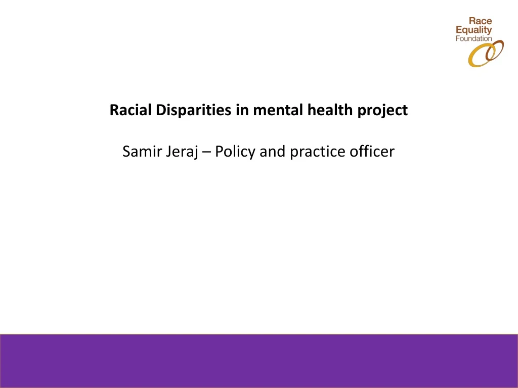 racial disparities in mental health project samir