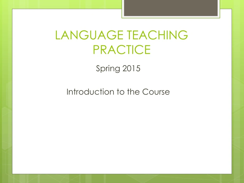 language teaching practice