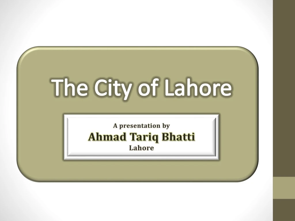 the city of lahore