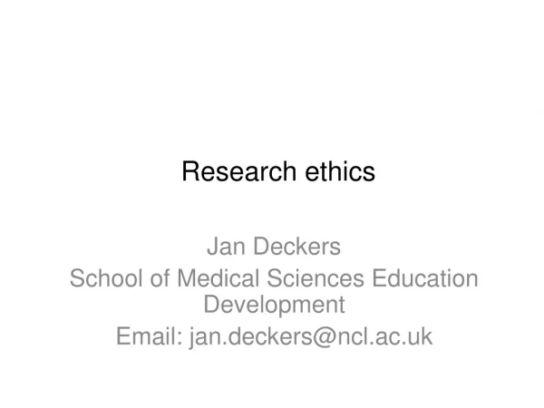 Research ethics