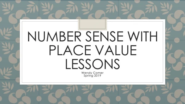 Number Sense with Place Value Lessons