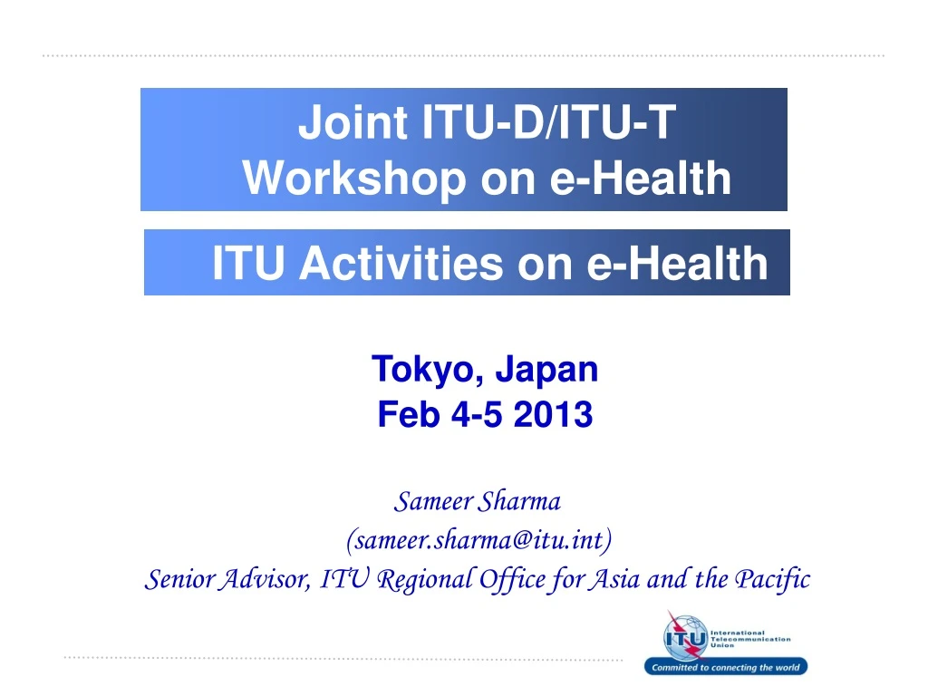 joint itu d itu t workshop on e health