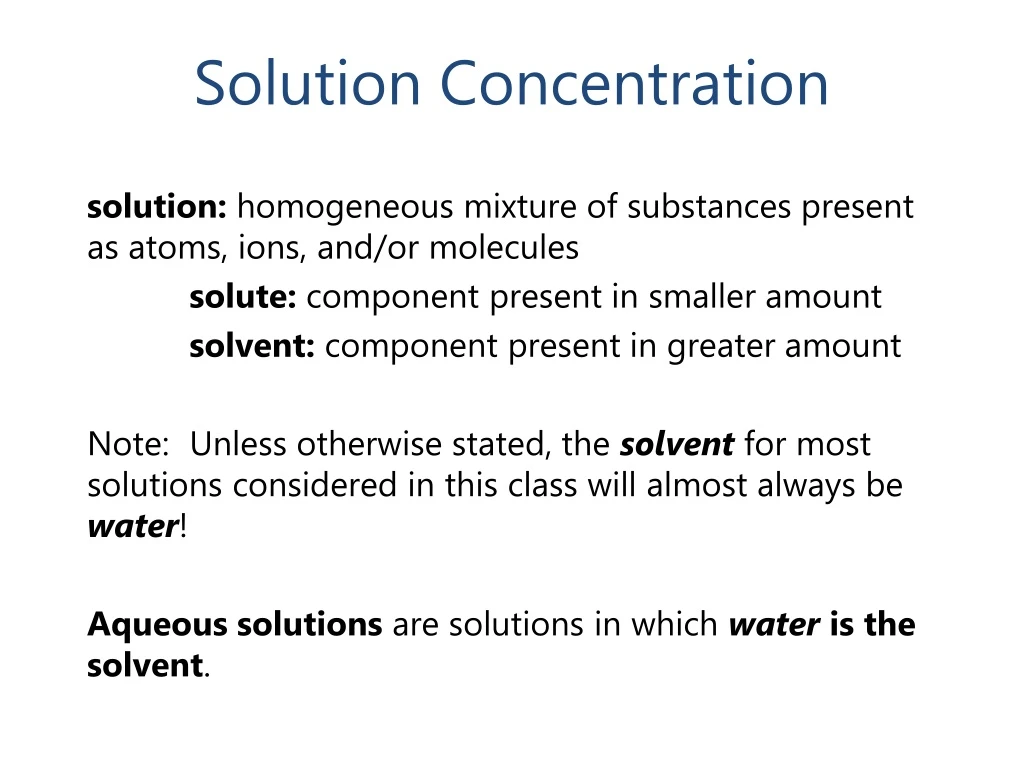 solution concentration