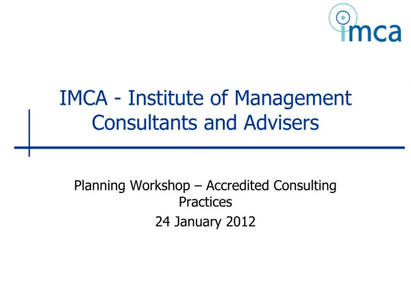 IMCA - Institute of Management Consultants and Advisers
