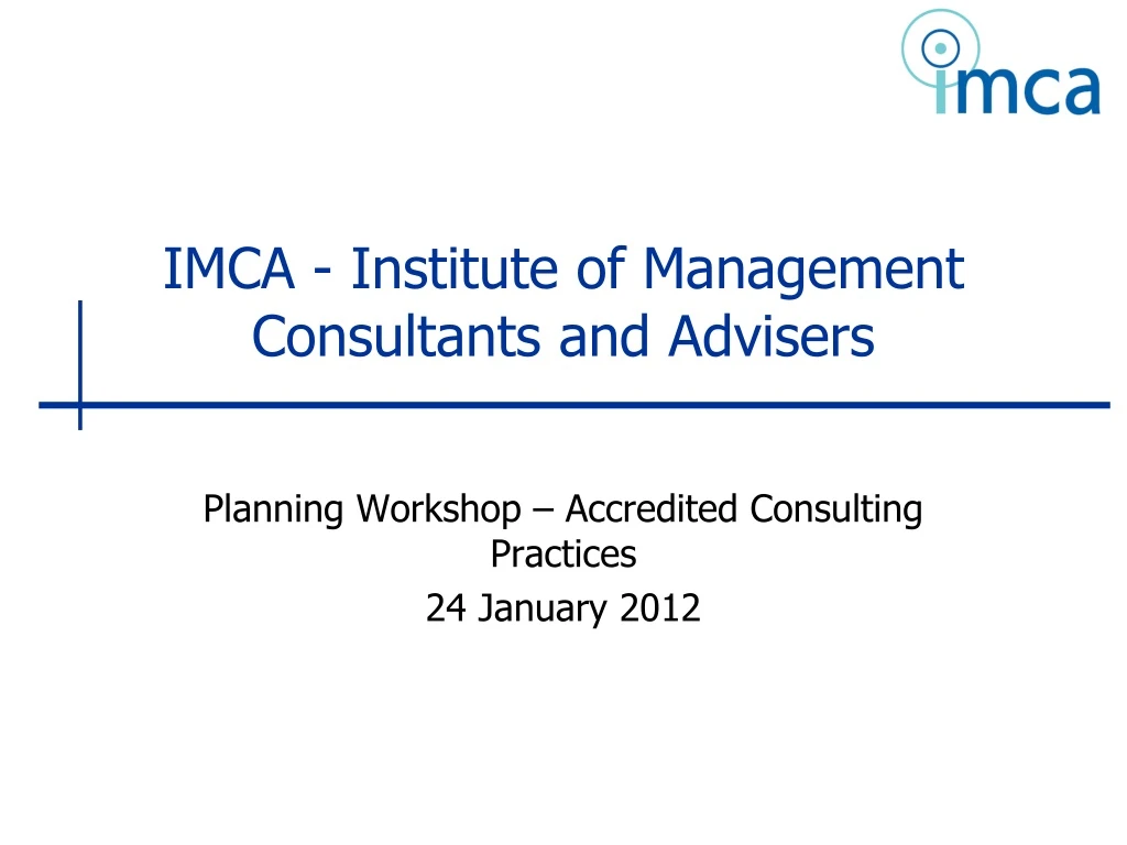 imca institute of management consultants and advisers