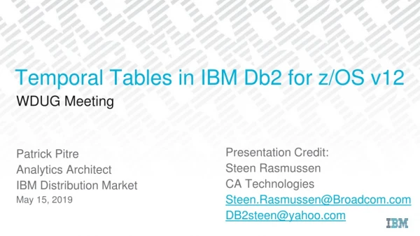 Temporal Tables in IBM Db2 for z/OS v12
