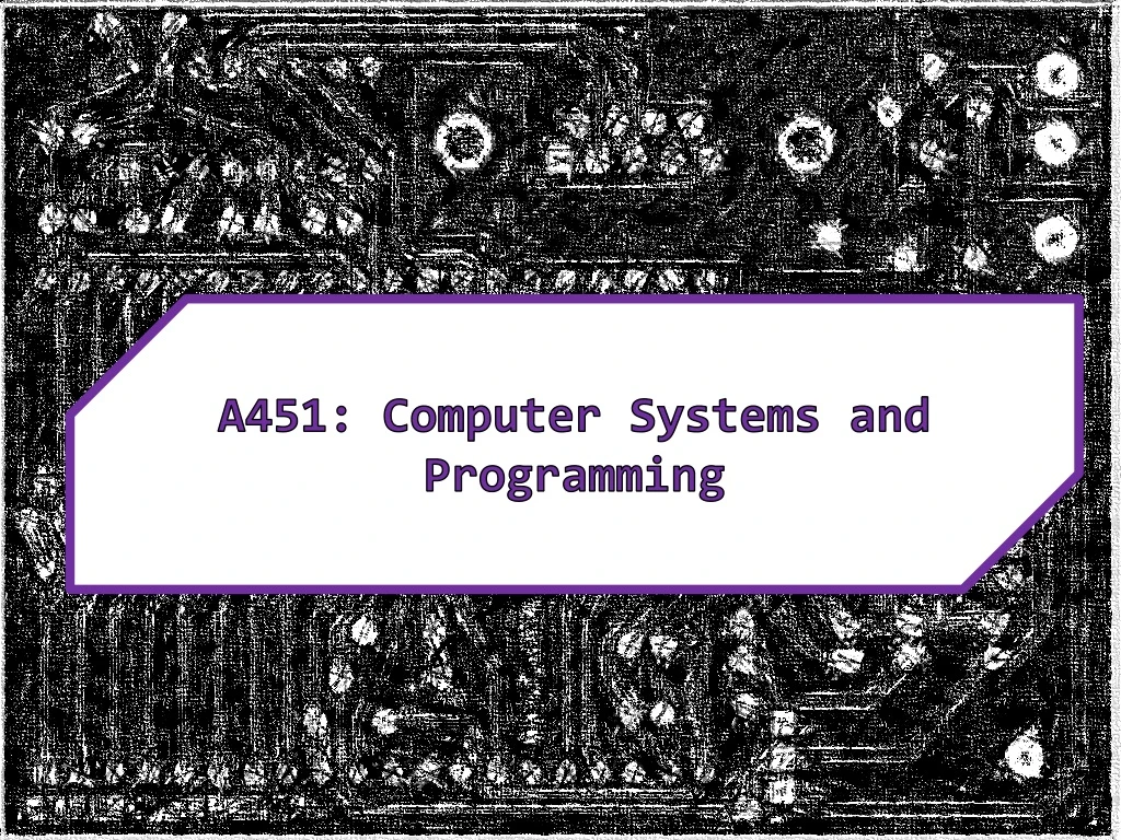 a451 computer systems and programming
