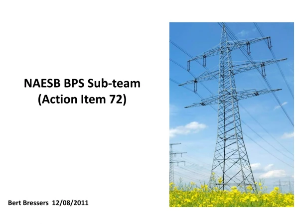 NAESB BPS Sub-team (Action Item 72)