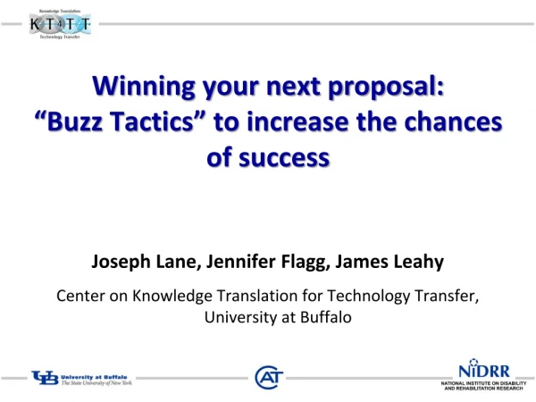 Winning your next proposal: “Buzz Tactics” to increase the chances of success