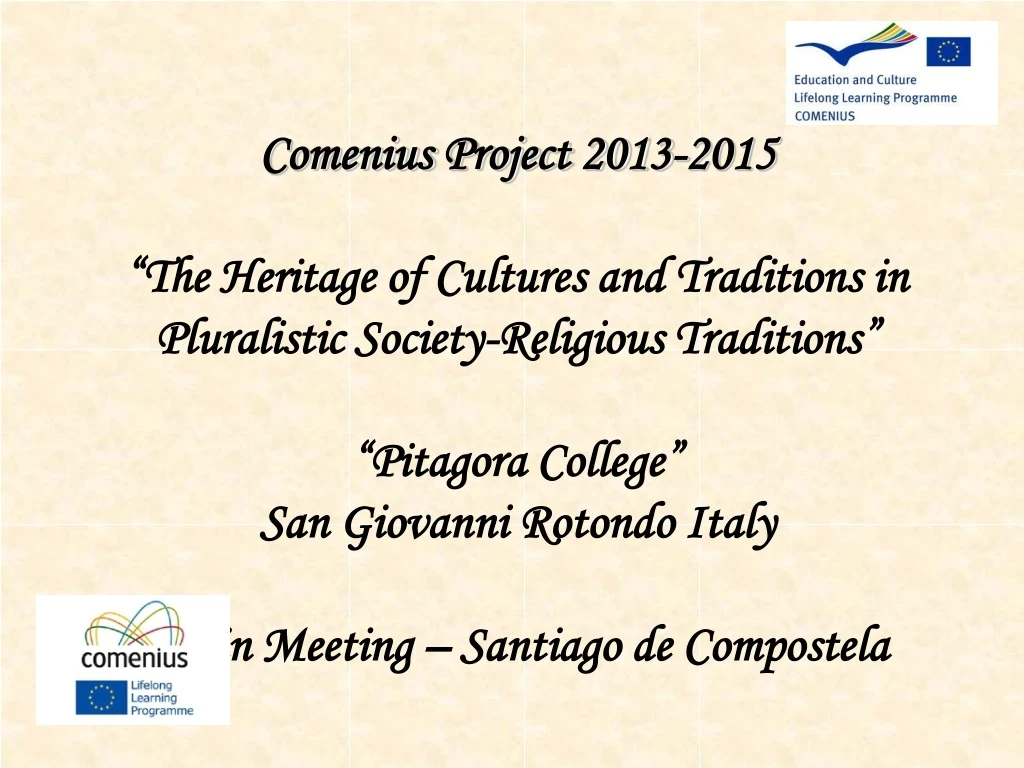 comenius project 2013 2015 the heritage