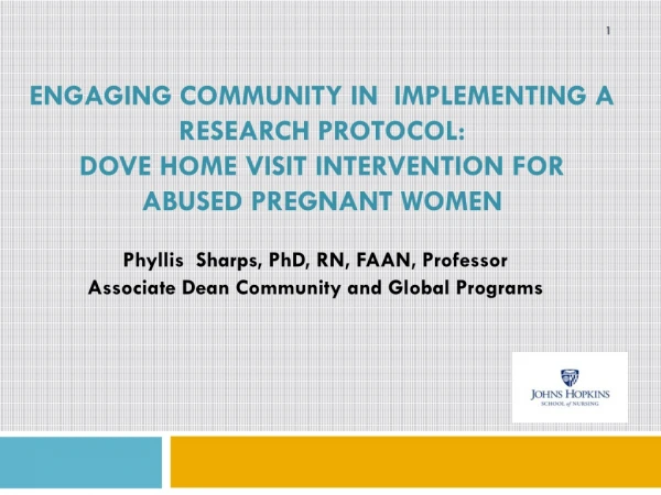 Phyllis Sharps, PhD, RN, FAAN, Professor Associate Dean Community and Global Programs