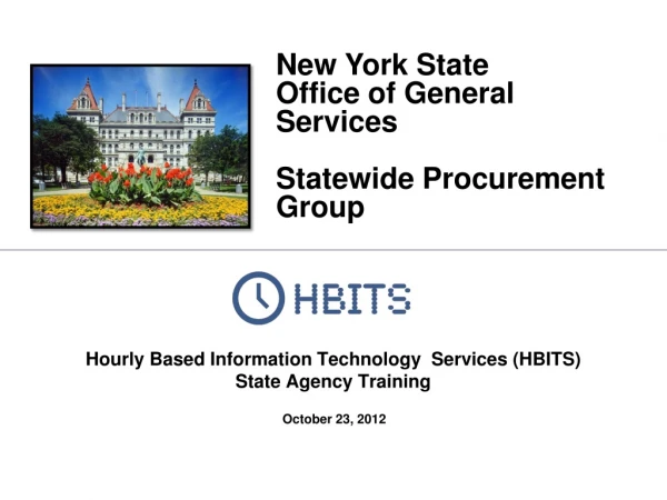 Hourly Based Information Technology Services (HBITS) State Agency Training