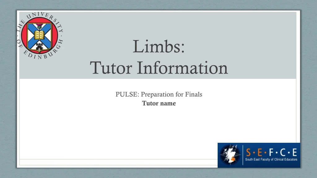 limbs tutor information