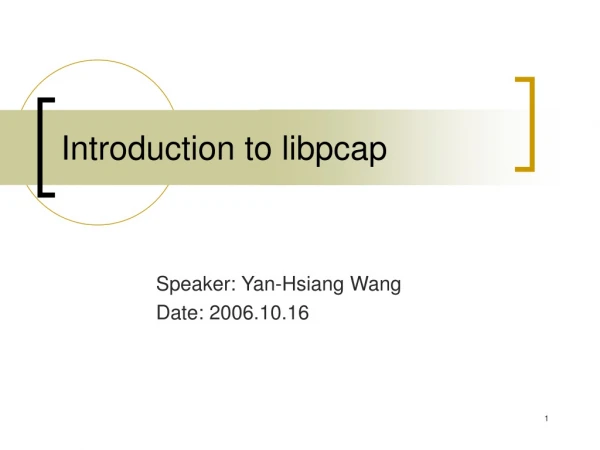 Introduction to libpcap