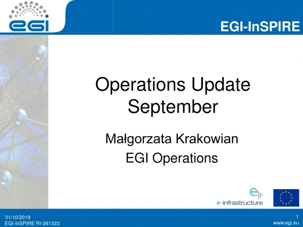 Operations Update September