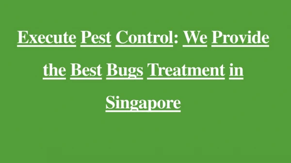 Bed Bugs Treatment Singapore