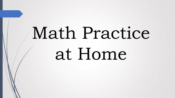 Math Practice at Home