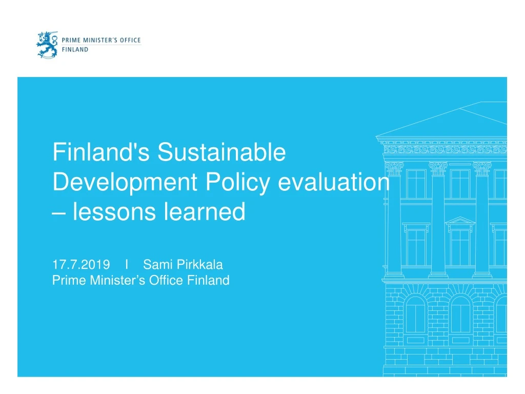 finland s sustainable development policy evaluation lessons learned