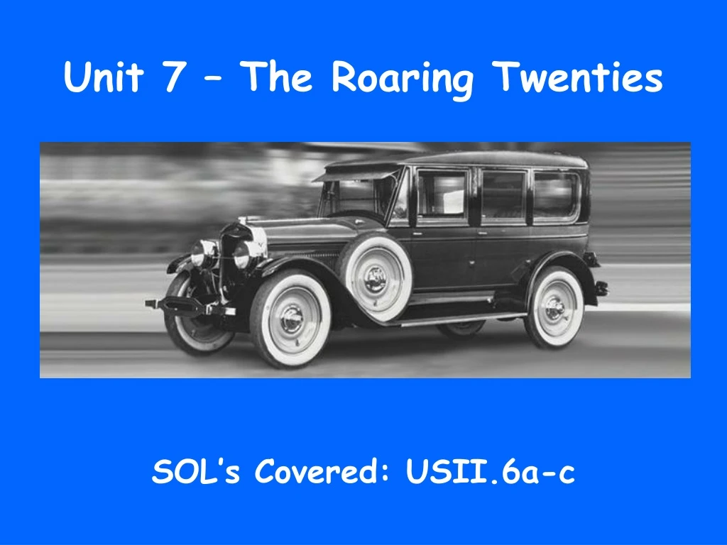 unit 7 the roaring twenties